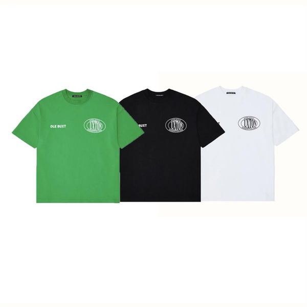 

23ss spring summer tee simple vintage print t shirt men women fashion street casual cotton tshirt245g, Black;brown