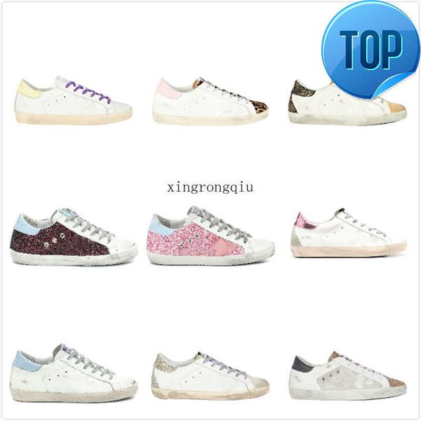 

goldenss gooses luxury women casual shoes superstar sneakers sequin classic white do -old dirty super star man lux, Black