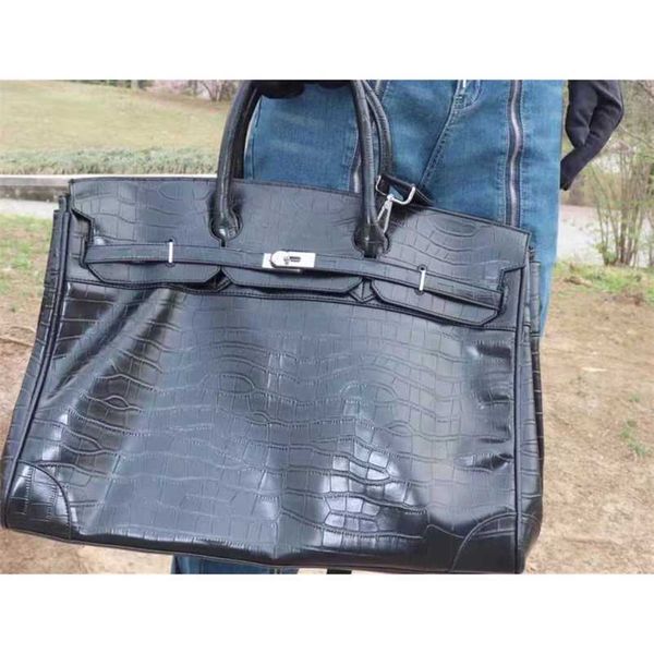 

handmade 50cm handmade 50cm birkin h erms fashion handbag dermis totes 50cm black capacity canvas nonqq with h logo