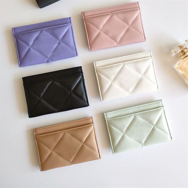 

2022ss france womens classic mini card holder bags luxury designer lambskin real leather tiny purse 7 5x11 2x0 5cm252y, Brown;gray