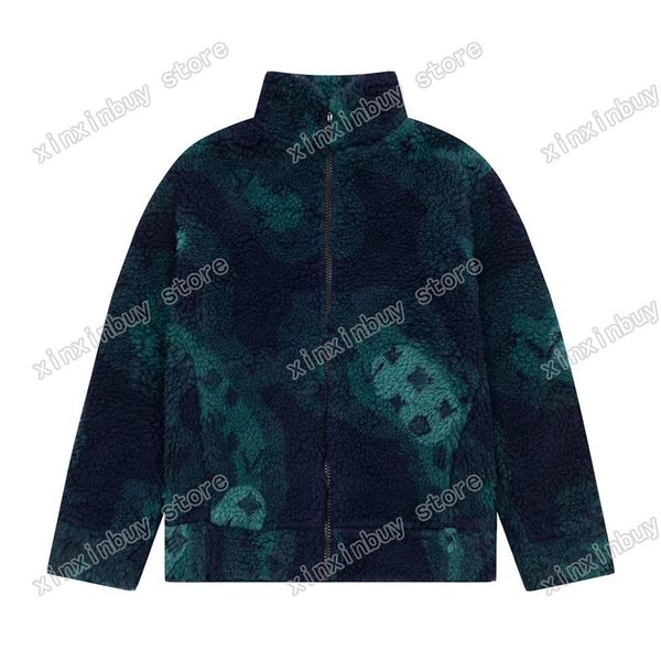 

xinxinbuy men designer coat jacket fleece puffer camouflage letter print cotton long sleeve women gray black white blue s-2xl295y, Black;brown