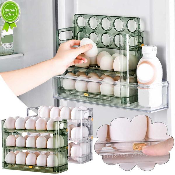 

new egg storage box refrigerator organizer food containers egg fresh-keeping case holder tray dispenser kitchen storage boxes