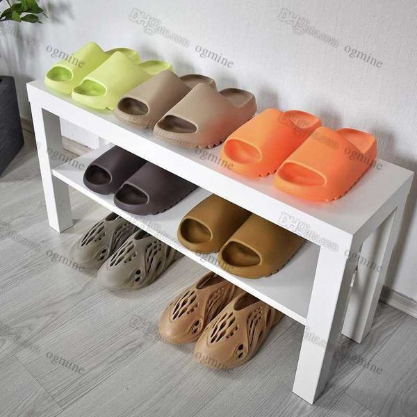 

2022 foam designer slipper men woman bone white resin desert sand pure onyx stone sage slippers mx carbon sulfur mens womens slide slides, Black