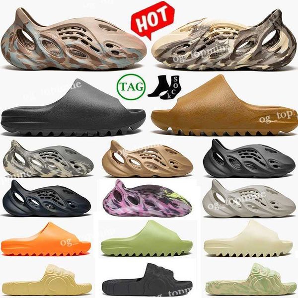 

designer slippers foam slide 36-48 glow green bone black blue pure resin orange soot rubber slipper runner sandales mens womens slipper sand