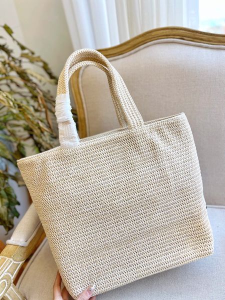 

summer stripe straw 2023 bags designer bag woman crochet tote bag luxury handbag summer shopping purse totes shoulder handbags triangle