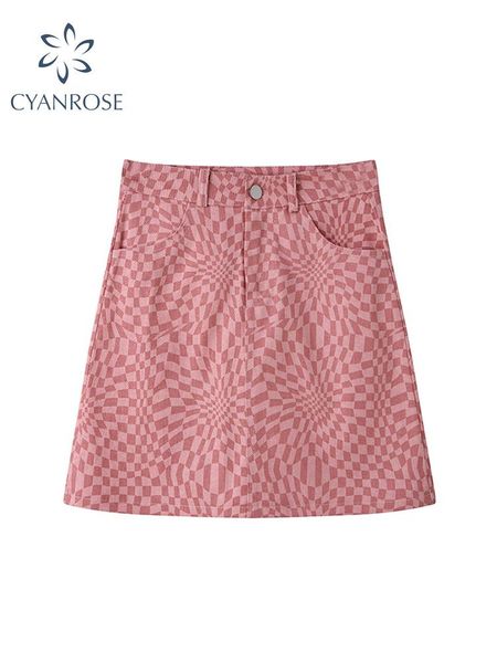 

dresses women denim mini skirt harajuku high waist streetwear vintage slim plaid a line jean skirts female korean allmatch 2022 summer, Black;gray