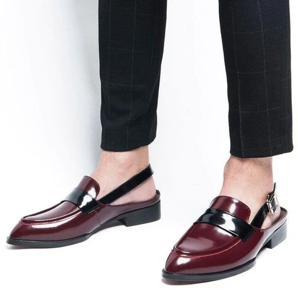 

dress shoes casual business men buckle strap round toe sandals for with size 38 230422, Black