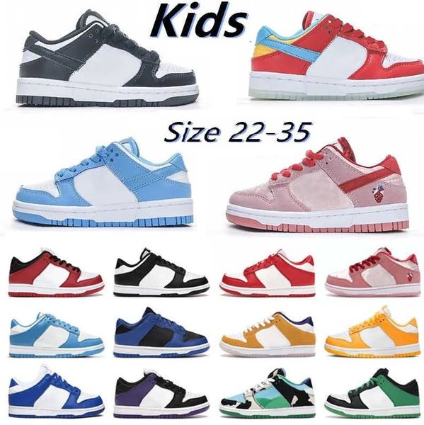 

dunks low black white panda grade school kids children's shoes for sale sport shoe trainner sneakers us7.5c-us6.5y