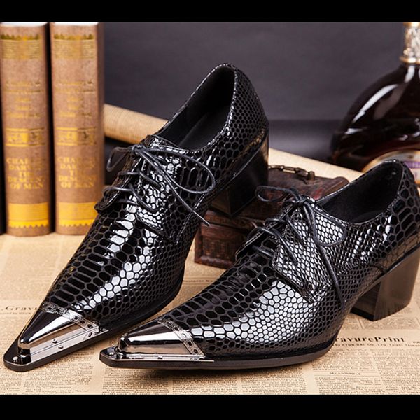 

dress shoes autumn male trend tip serpentine cowhide formal wear luxury leather shoes man frenulum ventilation men's wedding 230422, Black
