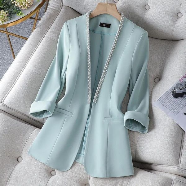 

pants women blazer spring summer new lady suit 2022 4xl ladies suit fashion slim short coat women suit thin basic coat, White