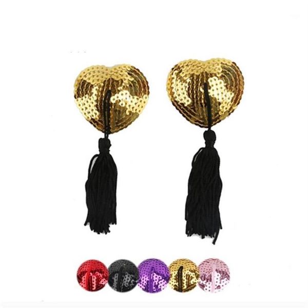 

bras toys for couples women lingerie sequin tassel breast bra nipple cover pasties erotic tools accessories1303j2718, Red;black