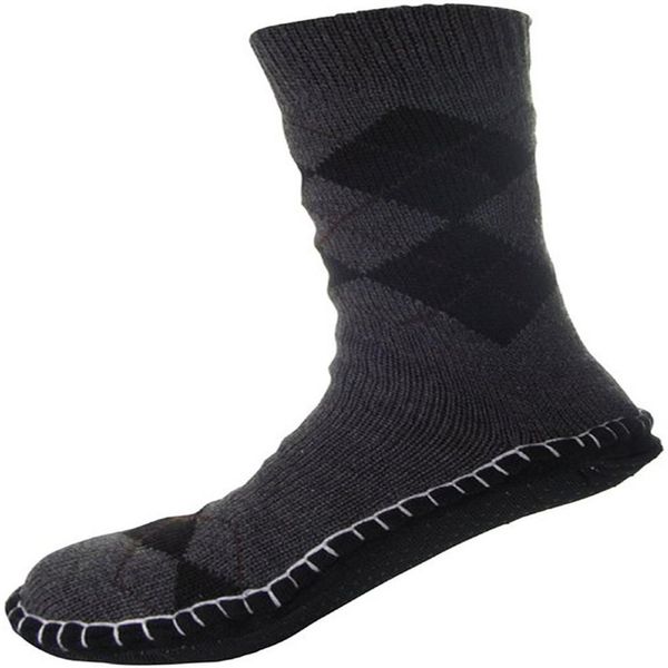 

winter men knitted warm home indoor non skid gripper slipper socks soft christmas stocking 12pairs lot299f, Black