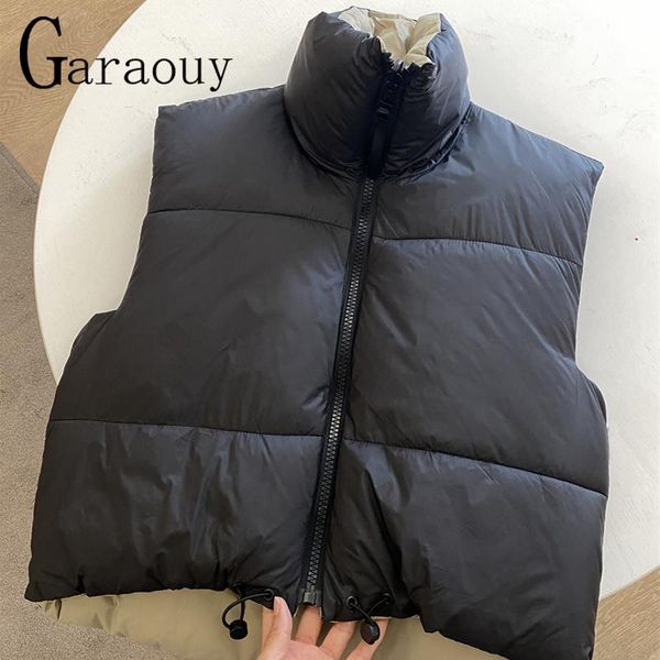 

vests new 2022 autumn winter black double sided vest coat women vintage short outwear female casual warm sleeveless waistcoat, Black;white