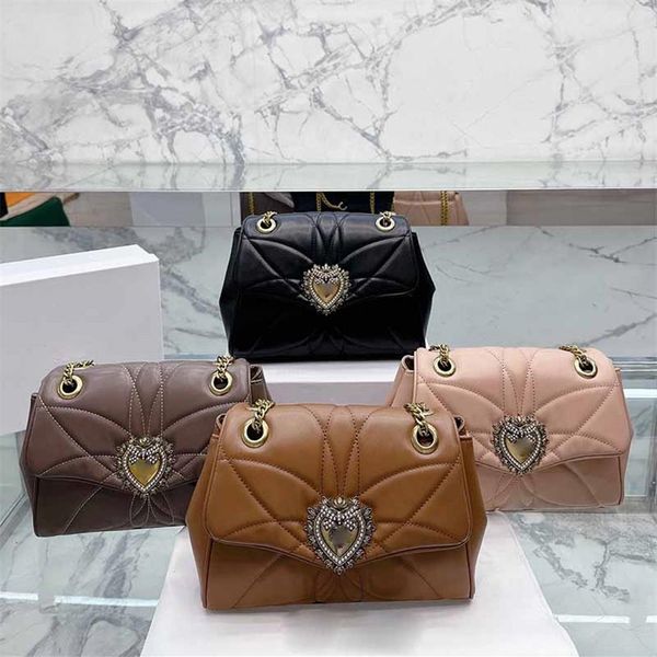 

evening bags lady's sheepskin handbag luxury designer tote bags fashion leather letter hardware shoulder bag vintage chain wo231b