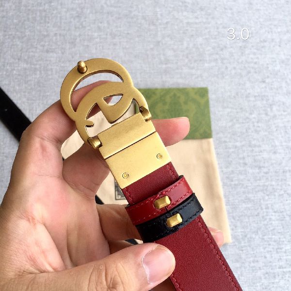

men's women's fashion classic designer belt luxury belt women's belt casual gold buckle letter smooth buckle width double sid, Black;brown