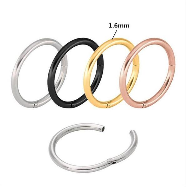 

hoop & huggie shi06 316 l stainless steel men 1 6mm circle earrings vacuum plating good quality no easy fade allergy many siz270z, Golden;silver