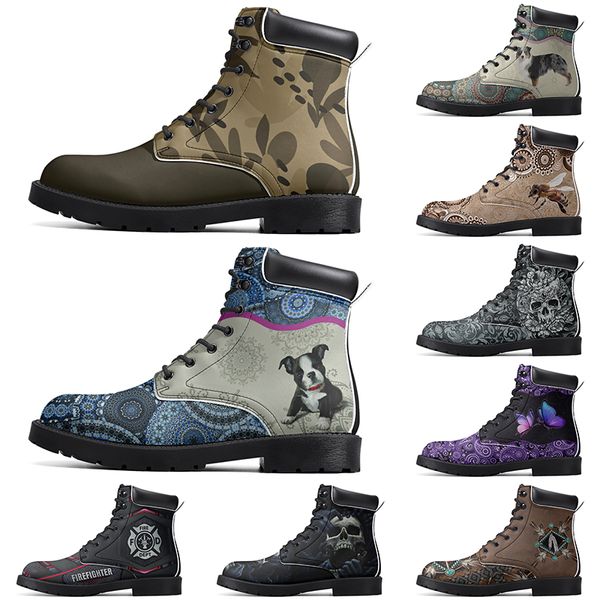 

Diy Fashionable Versatile Outdoor Boots Non-slip Winter Comfortable Casual Customized Elevated Classsic Light Brown Totem Boots