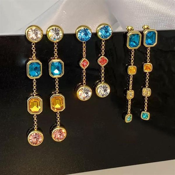 

dangle earrings niche design ins style stud medium and long gemstone personality retro trend fashion jewelry accessories256y, Silver