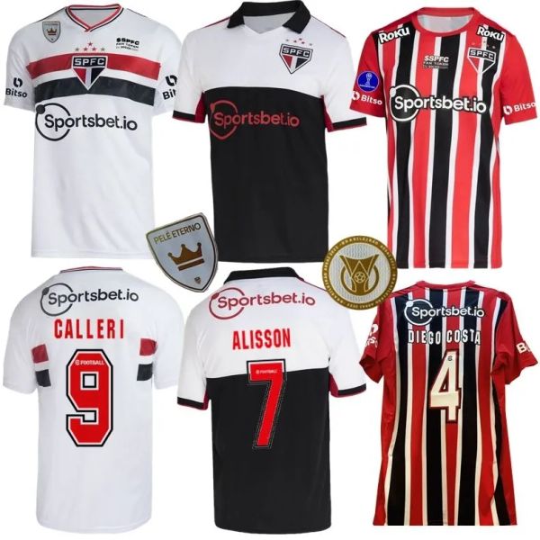 

2022 2023 2024 sao paulo fc soccer jerseys luciano 22 23 24 arboleda rafinha calleri alisson pablo maia pele eterno sao paulo jersey home aw, Black;yellow