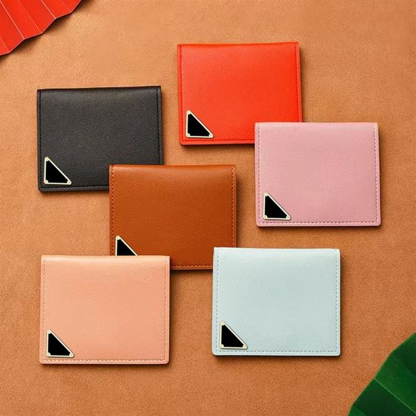 

folding card holders bags men's women's short wallet ultra thin bank card clip 8 slots 6 color coin purse whole volu2512, Red;black