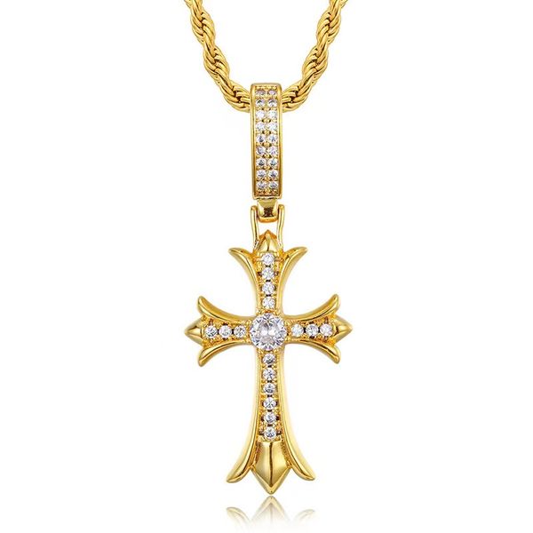 

croix necklace cross set with zircon cross pendant trendy couple necklace net red same style jewelry, Silver