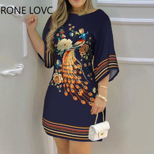 

dresses women casual allover print half long sleeves print mini casual dress, Black;gray