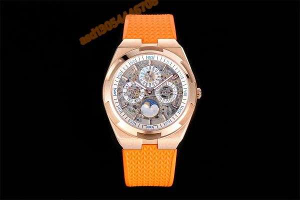 

men's watch 4300v/120r-b642 cal.1120qp movement dial diameter 41.5mm front and rear sapphire mirror rising sun satin brushed dial 316l, Slivery;brown