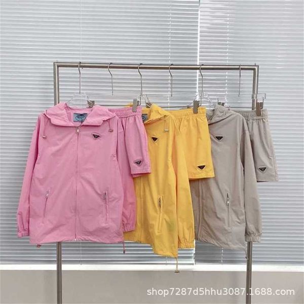 

24% off family early spring new belt waist set hooded windbreaker coat+short shorts age reducing girl style, White