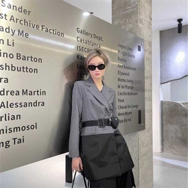 

20% off family autumn/winter new and fashionable classic ronnie panel waistpack premium suit dress, White;black