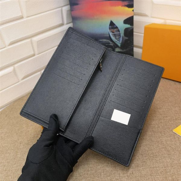 

2023 wallet brazza wallet stylish mens jacket long wallet in brown waterproof checkered canvas for holding change notes credit281t, Red;black