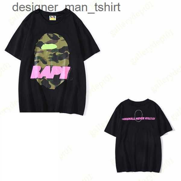 

mens designer t shirts side double sided camouflage shark tshirts clothes graphic tee colorful printt-shirt cashew lightning luminous cotton, White;black