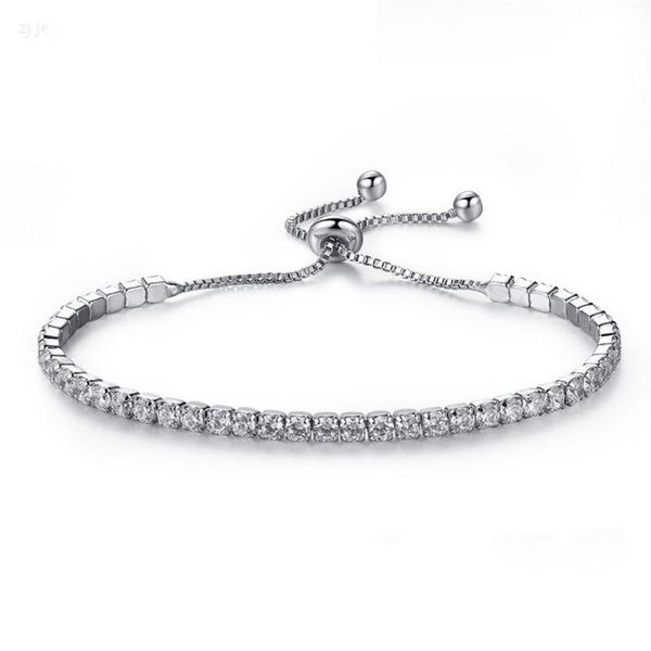 

silver plated bracelets full diamond crystal chain fit pandora rhinestone bangle bracelet women female gift br002309e, Golden;silver