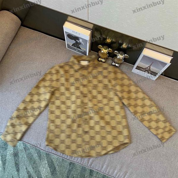 

xinxinbuy men designer jacket coat 23ss double denim jacquard fabric short sleeve cotton women khaki black khaki s-2xl289y, Black;brown