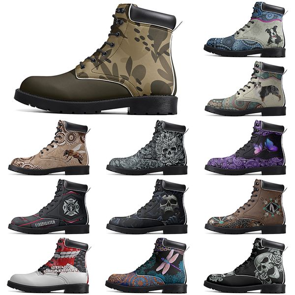 

Diy Fashionable Versatile Outdoor Boots Non-slip Winter Comfortable Casual Customized Elevated Classsic Dark Red Boots