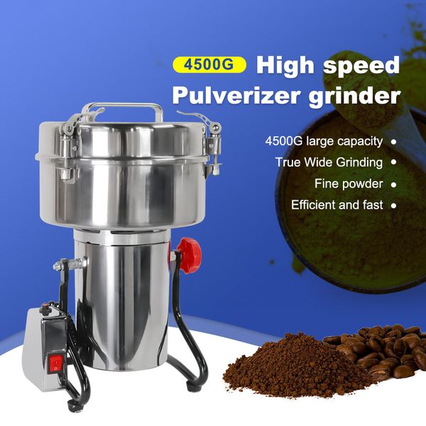 

hnzxib 4500g electric pepper grinder machine multifunction commercial chinese medicine/sesame/rice/ pepper/ chili powder grinding machine la