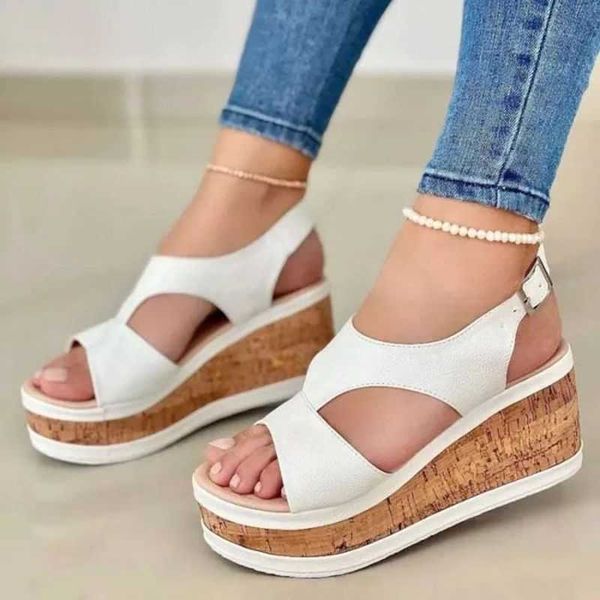 

sandals open toe shoes sandals women summer casual peep toe sandal thick bottom wedge shoes elegant high heel sandals plus size 43 j230422, Black