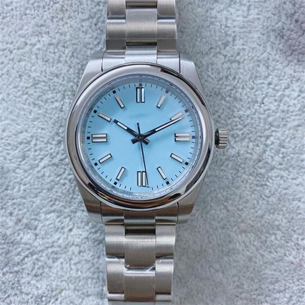 

st9 model turquoise blue dial 41mm men watch stainless steel watches automatic mechanical movement waterproof sapphire glass212w, Slivery;brown