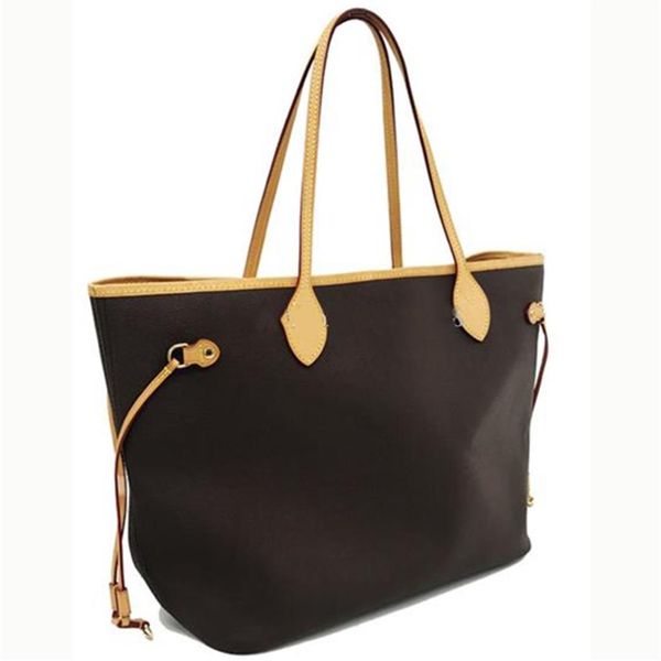 

32cm 40cm brown color women shopping bag with clutch tote -selling bag2840