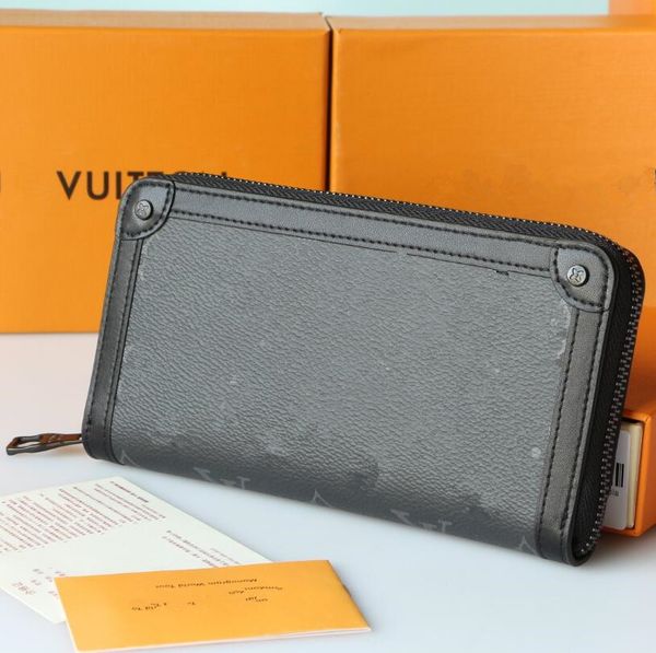 

designer brand letter wallet classic luxury trunk zippey long wallet storage wallets large capacity clutch bags women men wallet card holder, Red;black