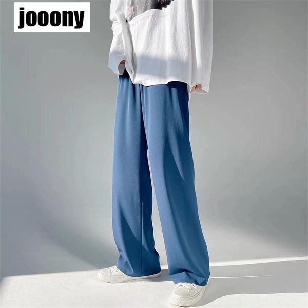 

pants men casual solid pants straight draped feeling ice silk summer breathable thin loose clothes m4xl fast dry fashion casual, Black