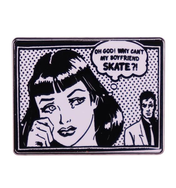 

oh god why can039t my boyfriend skate enamel pin vintage comic badge2669815, Blue