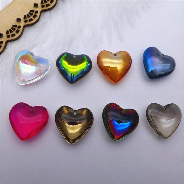 

chains crystal heart shape pendants charms beads 2435 mm jewelry diy findings accessories glass chandelier lamp curtain hanging drop 230422, Silver