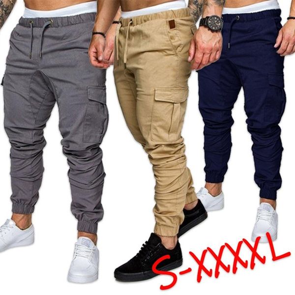 

pants mens casual sports pants cargo pants for men's fashion leisure sweatpants trousers mens long pants for all seasons, Black