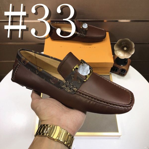

76model spring autumn men designer luxurious dress shoes leather trend versatile soft sole simple loafers, Black