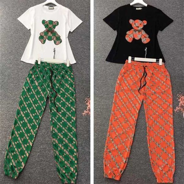 

20% off casual pure cotton sportswear women's fashion two-piece set large size trend, White