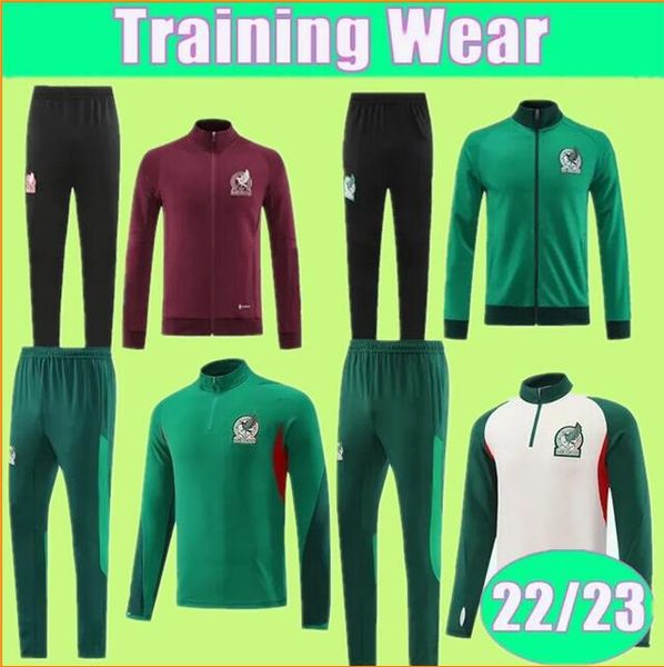 

22 23 mexico soccer jerseys jacket tracksuit kit suit h. losano raul guardado chicharito g dos santos o. pineda full zip training wear footb, Black;yellow