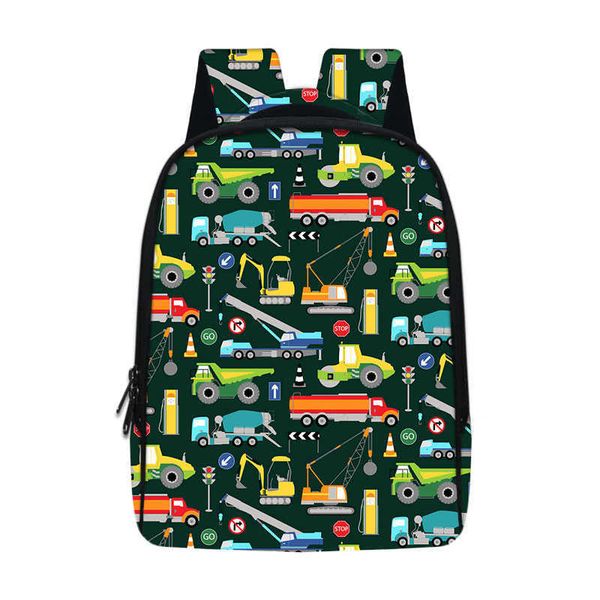 

sandals cute cartoon car engineering vehicle school backpack children school bags excavator bulldozer crane truck baby toddler bag gift j230, Black