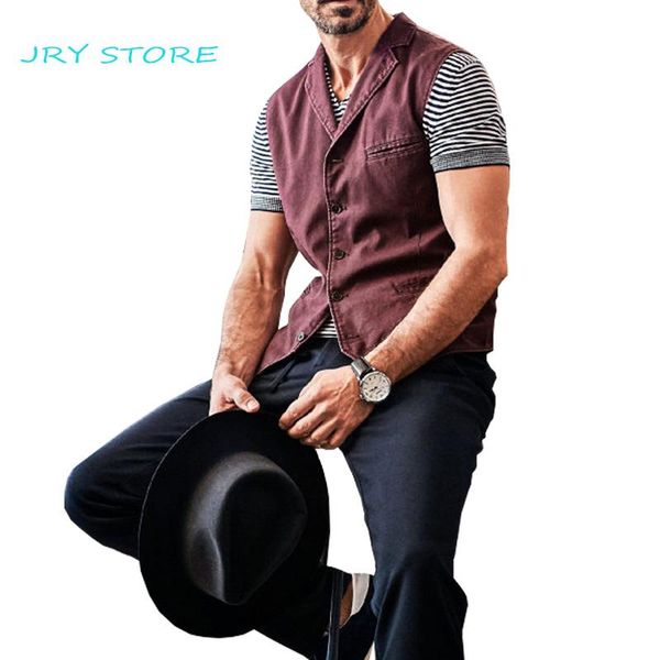 

blazers men's suit vest lapel steampunk sleeveless jacket retro denim vests for male waistcoat chaleco hombre, White;black