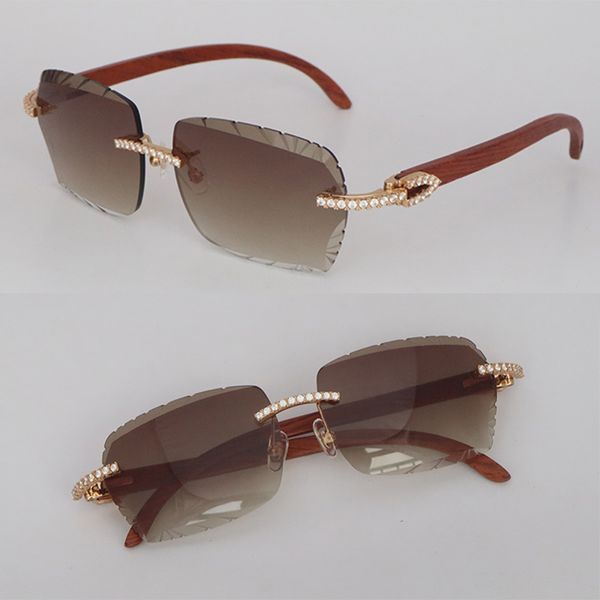 

selling model moissanite diamond set sunglasses for women man original wood rimles sun glasses male glasses luxury diamond cut sunglasses wo, White;black