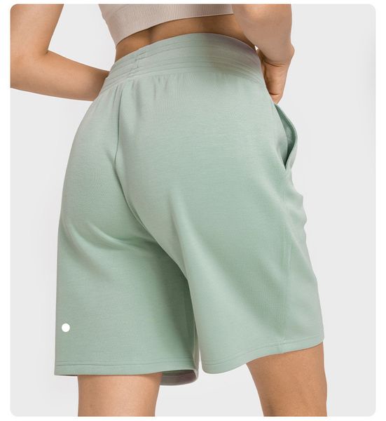 

ll womens yoga outfits high waist exercise fitness fifth pants shorts short pants girls running elastic pants sportswear soft malfunction dk